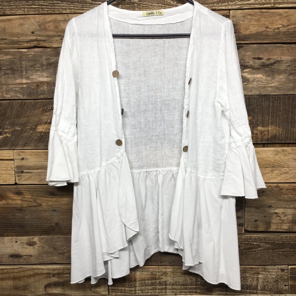 Camille & Co Women's Light Outerwear 3/4 Sleeve w/Flared Helms Size S